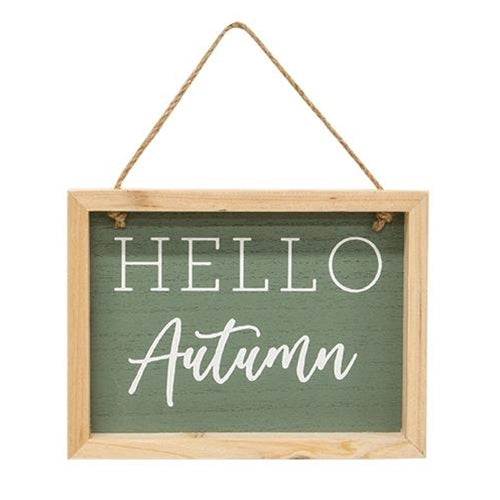 Hello Autumn Sign w/Jute Hanger