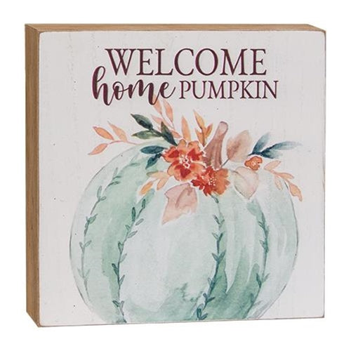 Welcome Home Pumpkin Box Sign