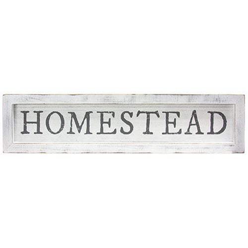 Homestead White Framed Sign