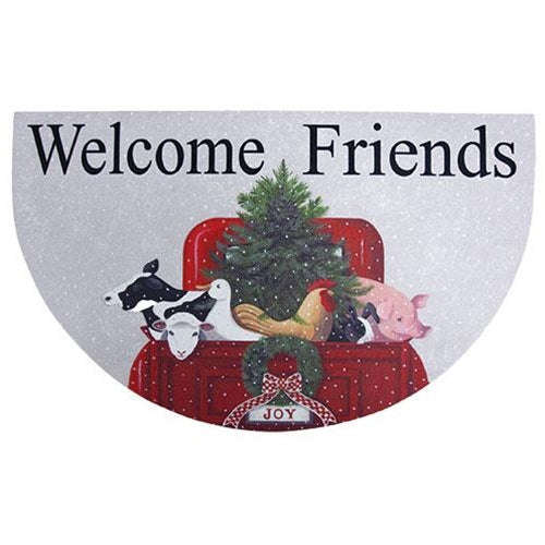 Welcome Friends Farm Animal Truck Welcome Mat