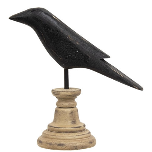 Wooden Crow Pedestal Small