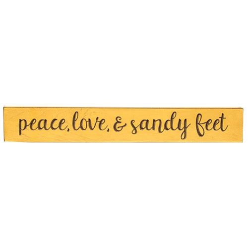 Peace Love & Sandy Feet Engraved Sign 24"
