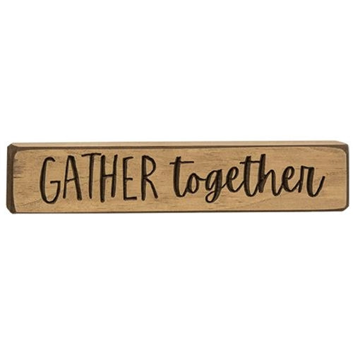 Gather Together Engraved Block 9"