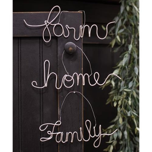 Farm Family Home Script Metal Ornament 3 asstd.