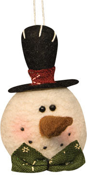 Top Hat Snowman Round Ornament