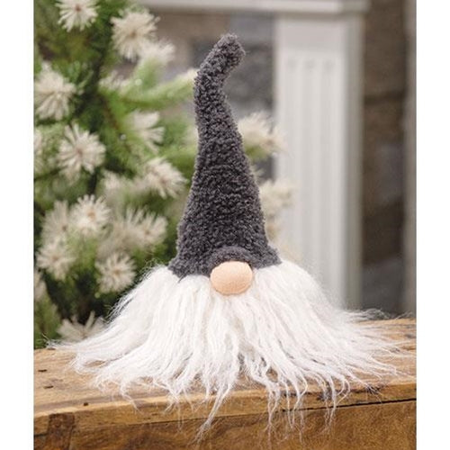 Small Plush Santa Gnome With Gray Hat
