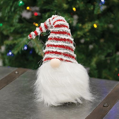 Plush Santa Gnome w/Striped Hat