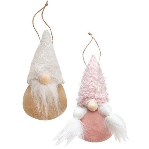 Mr. or Mrs. Fuzzy Hat Spring Gnome Ornament 2 Asstd.