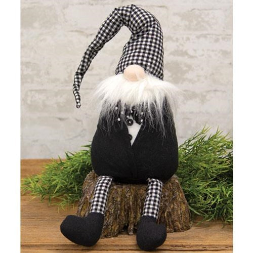 Black & White Buffalo Check Tuxedo Gnome