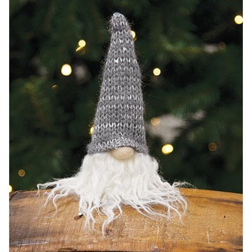 Grey Hat Santa Gnome Ornament