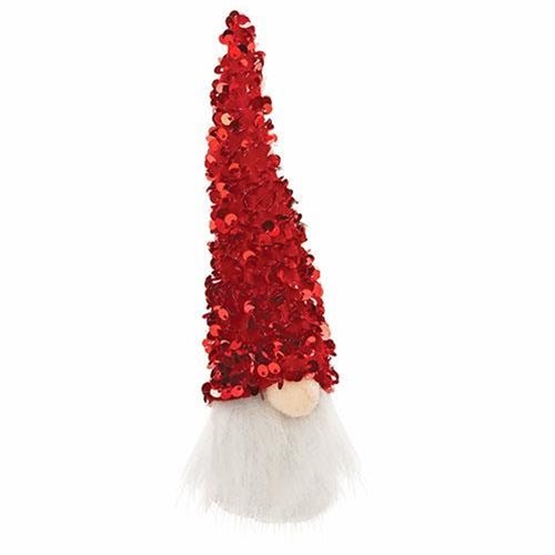 Sm Red Sequin Santa Gnome