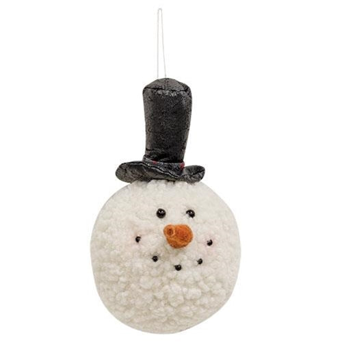 Winter Snowman Head Ornament 2 Asstd.
