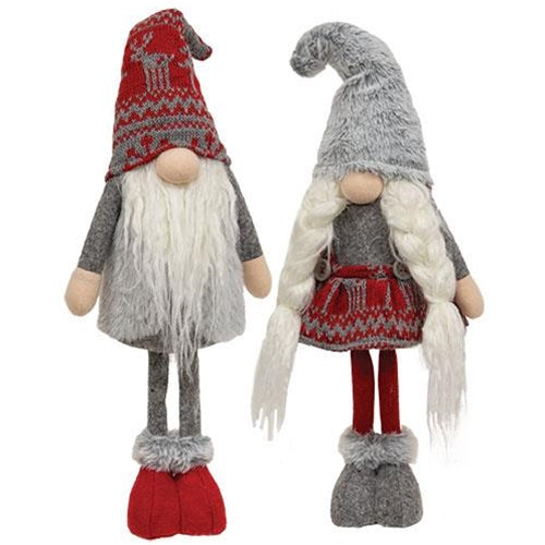 Mr. or Mrs. Nordic Snowflake Standing Gnome 2 Asstd.