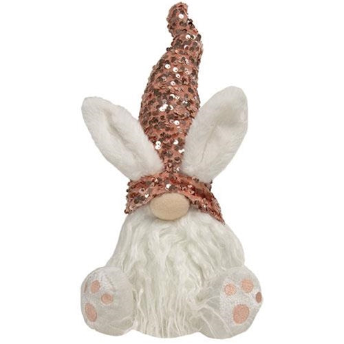 Pink Sequin Bunny Gnome
