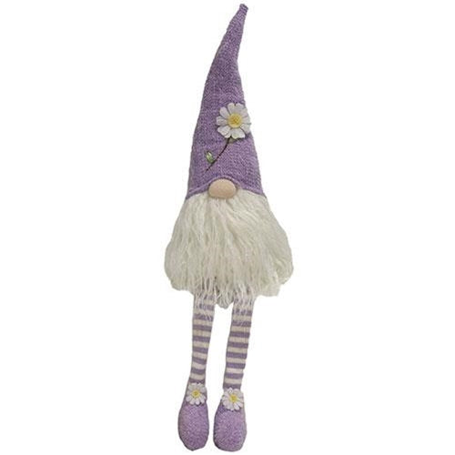 Purple Daisy Dangle Leg Gnome