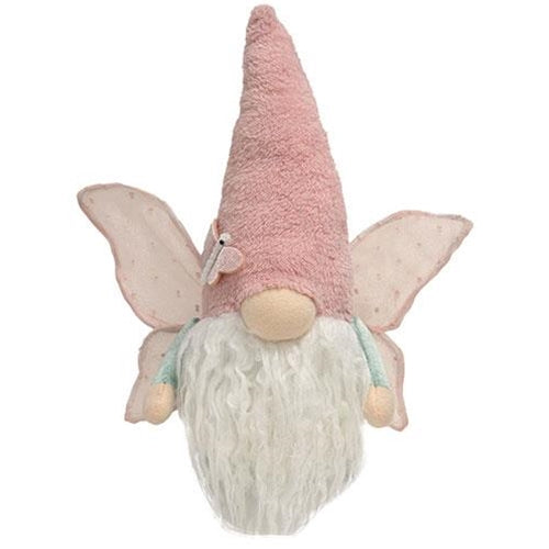 Fuzzy Pink Butterfly Gnome