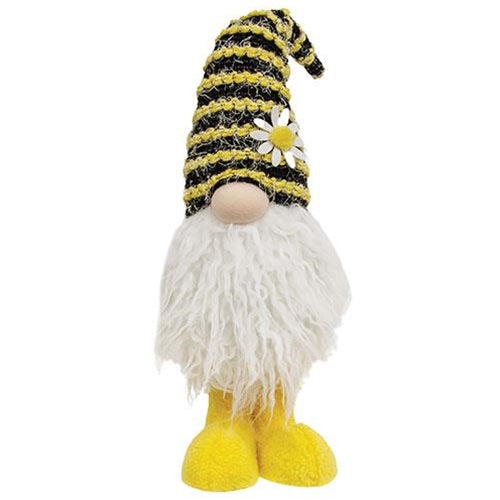 Fuzzy Bee Striped Standing Gnome
