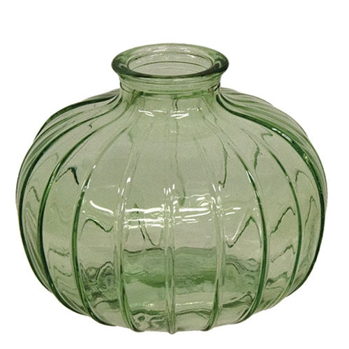 Light Green Round Glass Vase