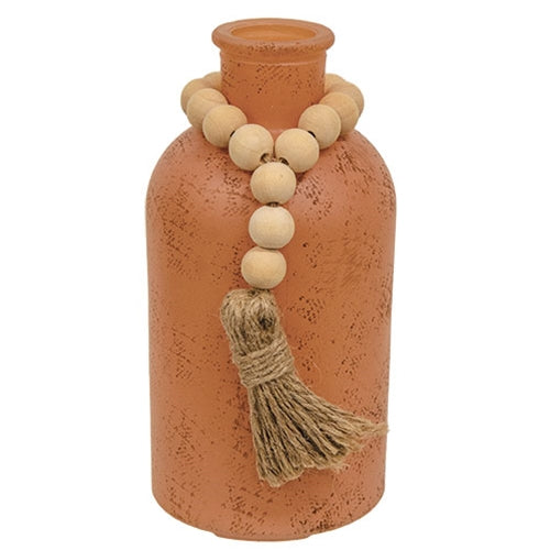 Apricot Glass Jar with Beads