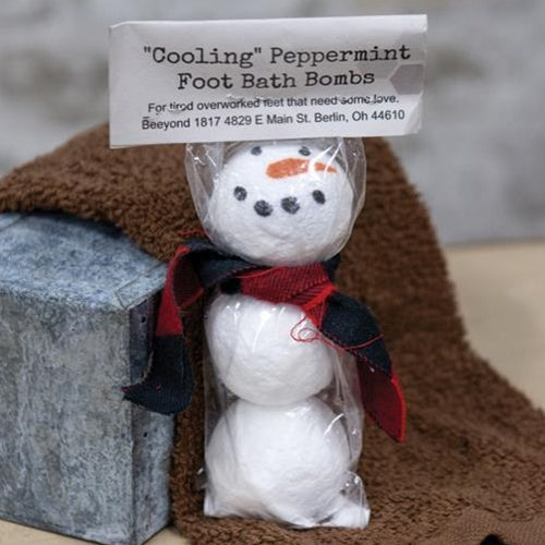 3/Pkg Peppermint Foot Bath Bomb Snowman
