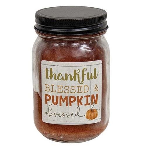 Thankful Blessed & Pumpkin Obsessed Pumpkin Spice Pint Jar Candle