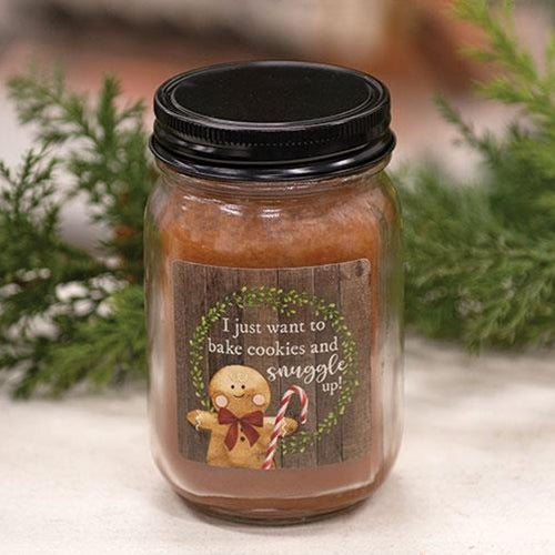 I Just Want to Bake Cookies Gingerbread Pint Jar Candle
