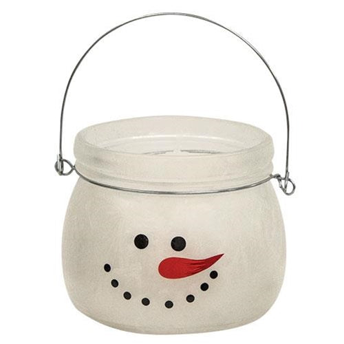 Twisted Peppermint Snowman Jar Candle