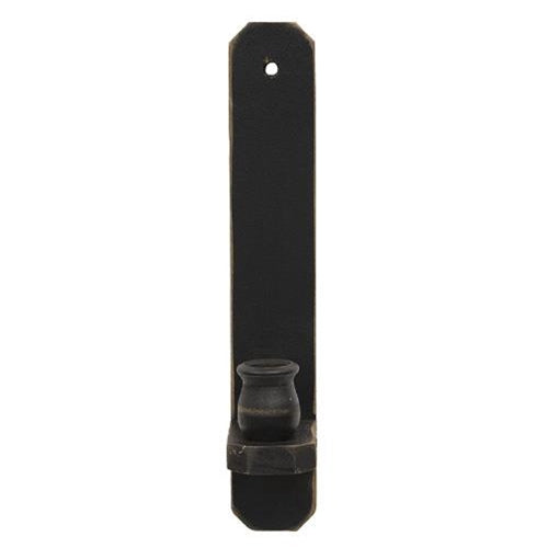 Black Wooden Wall Taper Sconce 12"