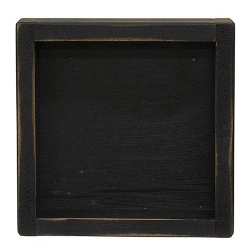 Distressed Black Wooden Square Candle Box
