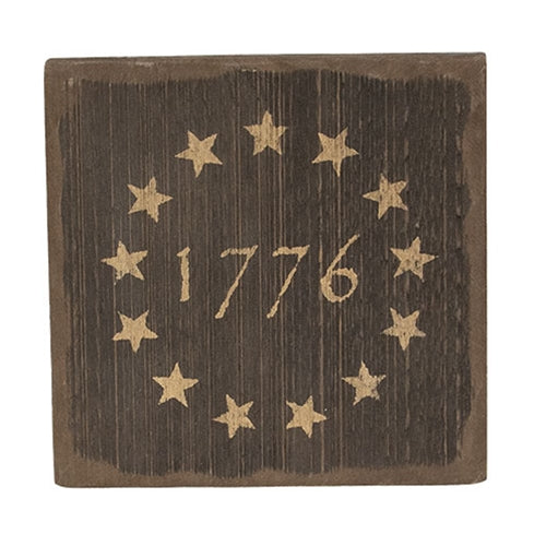 Betsy Ross Stars "1776" Distressed Barnwood Sign