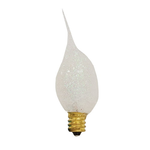 White Glitter Silicone Dipped Candelabra Base Bulb 4W