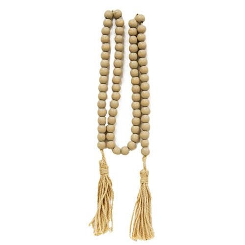 Natural Wood Bead Garland 60"