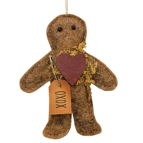 XOXO Gingerbread Man Felt Ornament