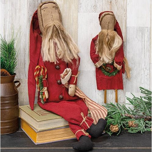 Father Christmas Doll With Candy Canes & Stocking