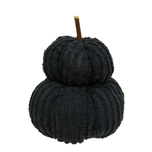 Mini Black Chenille Pumpkin Stack