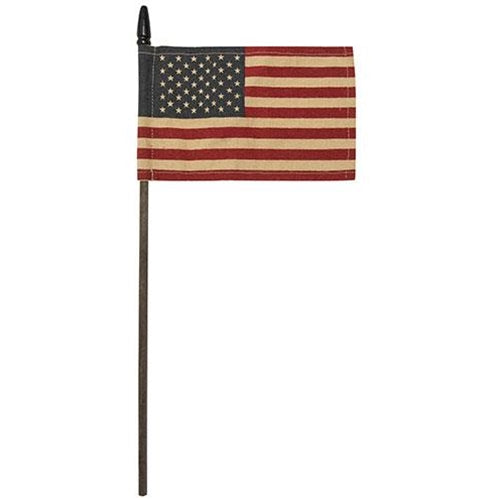 Teastained USA Flag Pick 14" (6.5"x4"Flag)