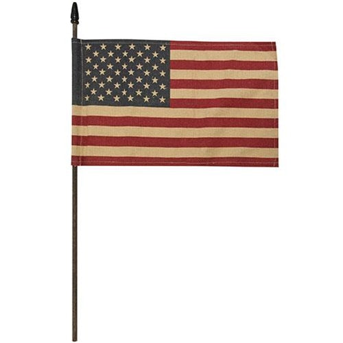 Teastained USA Flag Pick 18" (10.5" x 6.75" flag)