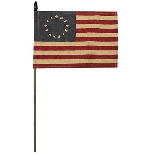 Teastained Betsy Ross Flag Pick 18" (10.5" x 6.75" flag)