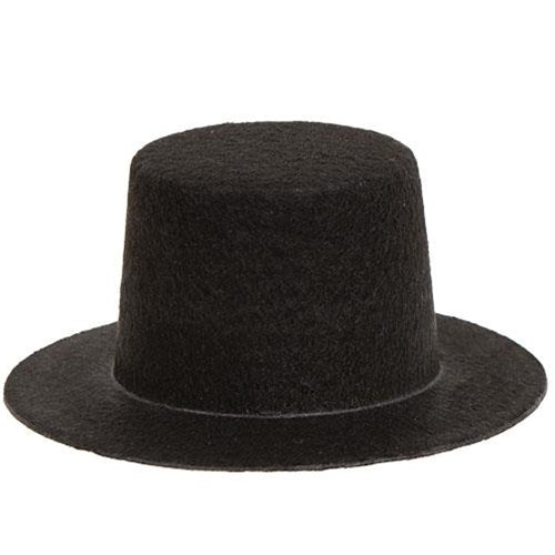 Black Felt Top Hat 4.25" dia x 2"H