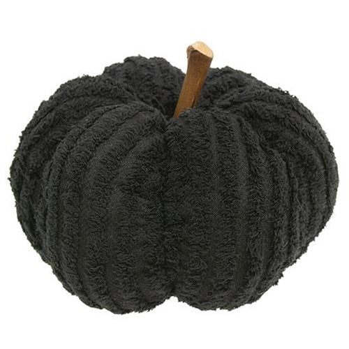 Black Chenille Pumpkin 7.5"