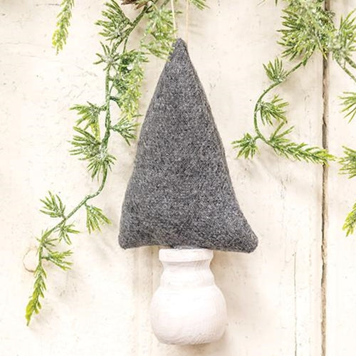Solid Gray Fabric Christmas Tree Ornament 6"