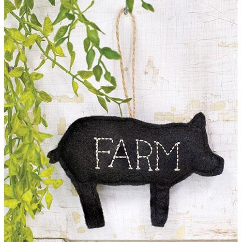 Felt Farm Pig Ornament