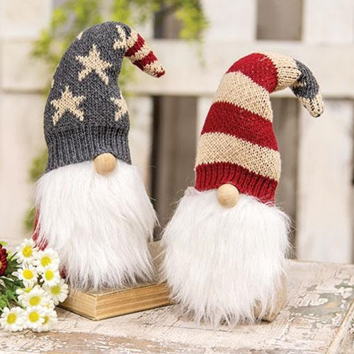 Americana Gnome w/Flag Knit Hat 2 Asstd.
