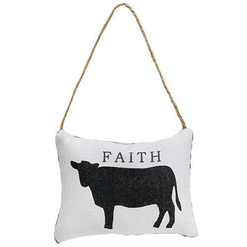 Faith Cow Pillow Ornament