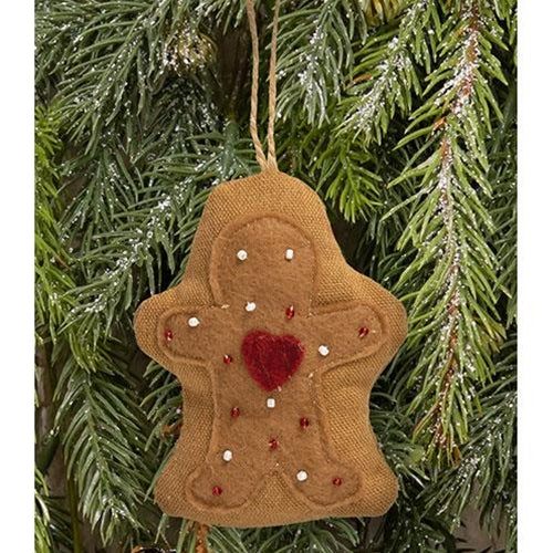 Beaded Gingerbread Fabric Ornament