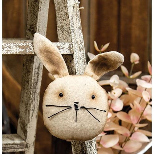 Grungy Stuffed Primitive Bunny Head Ornament