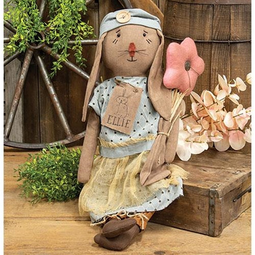 Ellie Bunny Doll with Flower – Primitive Renditions