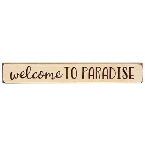 Welcome to Paradise Engraved Block 12"