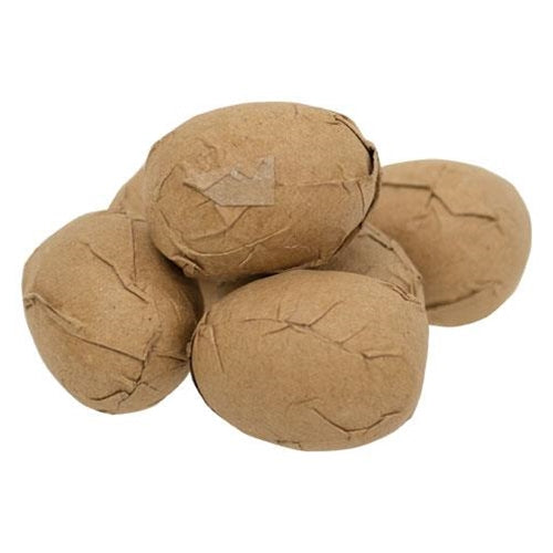 6/Set Small Brown Paper Eggs