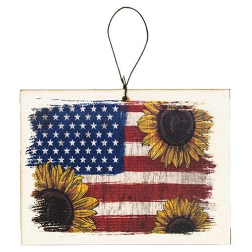 Flag & Sunflowers Ornament